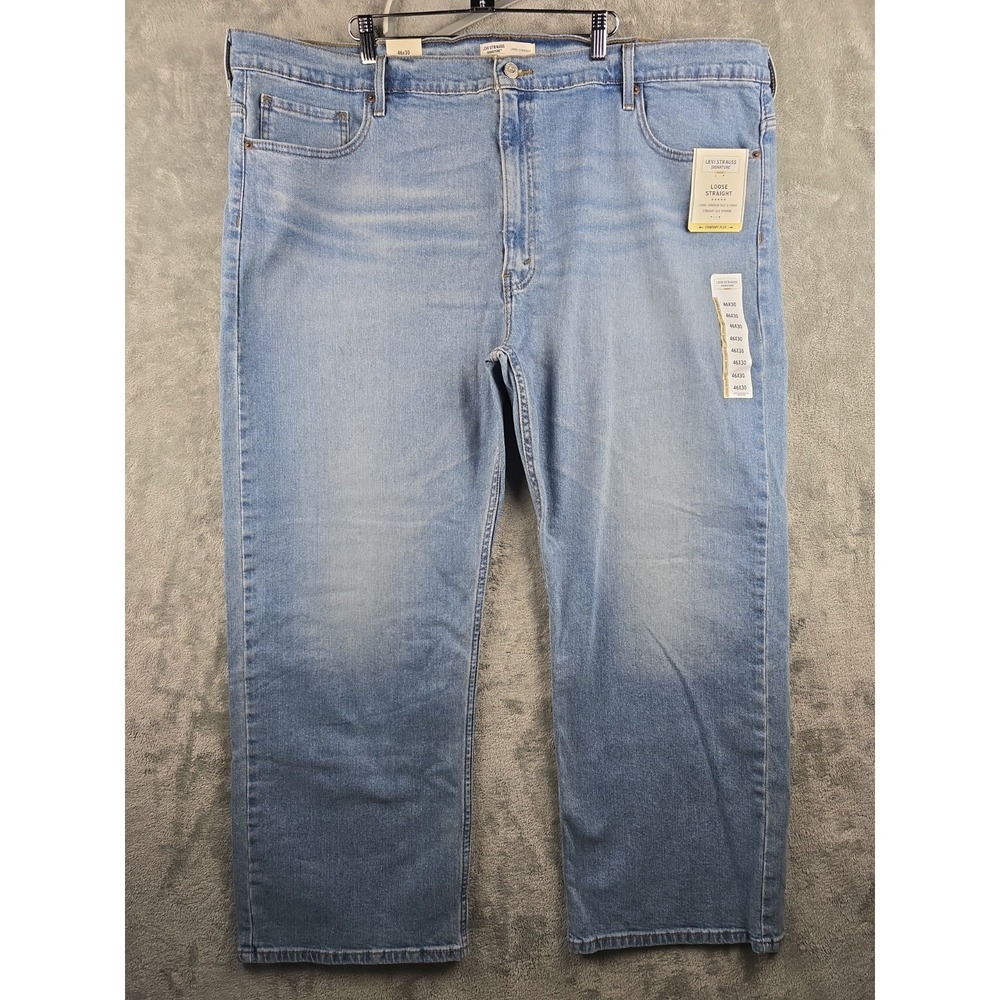 Levi Strauss Signature Loose Straight Fit Jeans Mens 46x30 Blue Levi's NWT